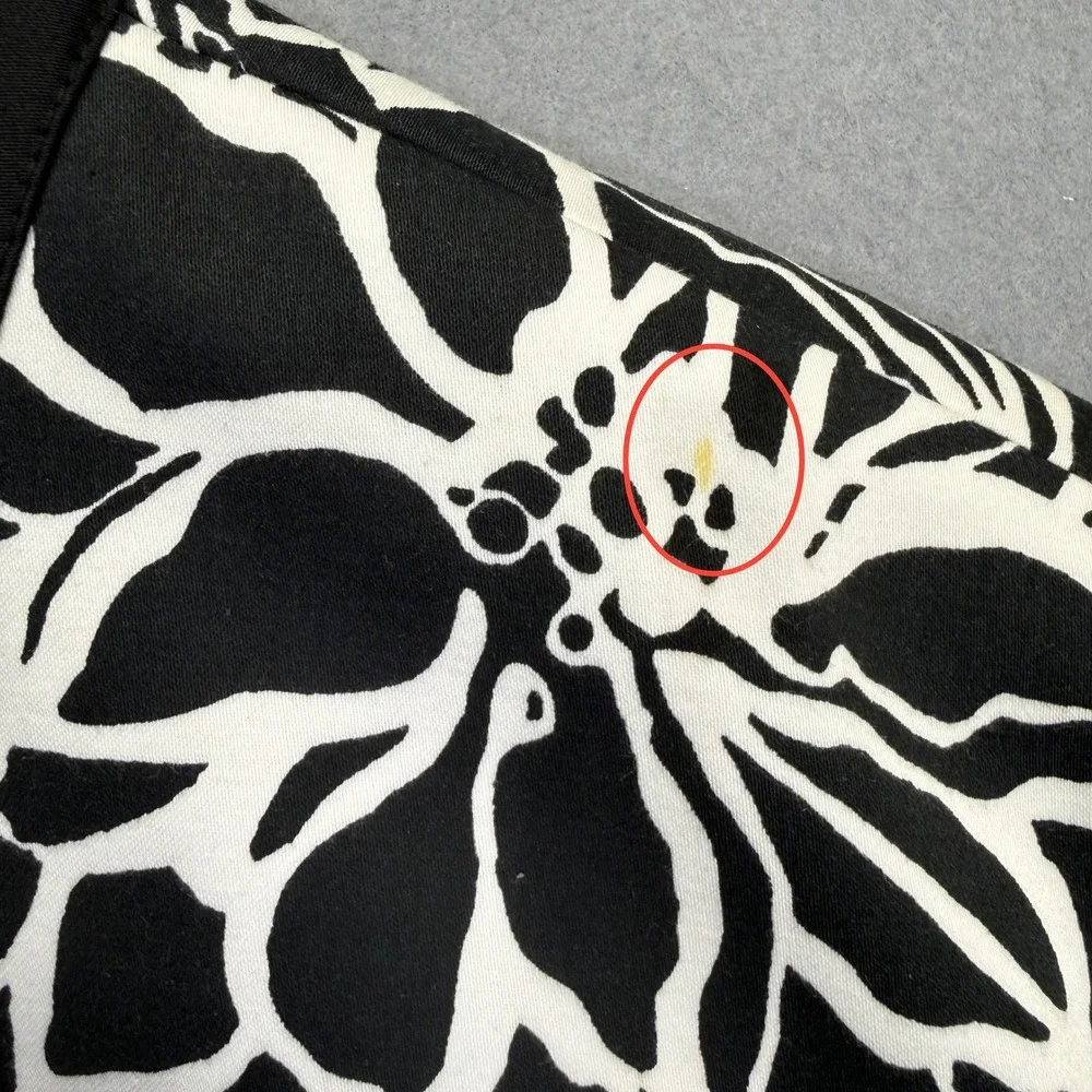 Chicos Womens Black White Floral Open Front Blazer Jacket Size 3 XL Cotton Blend